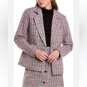 BAGATELLE‎ Pink Boucle Textured Tweed Blazer Sz Lg